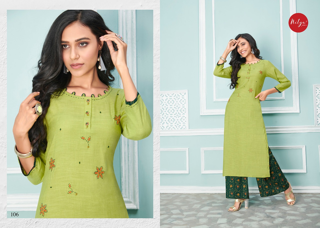 lt nitya glory rayon elegant kurti with bottom catalog