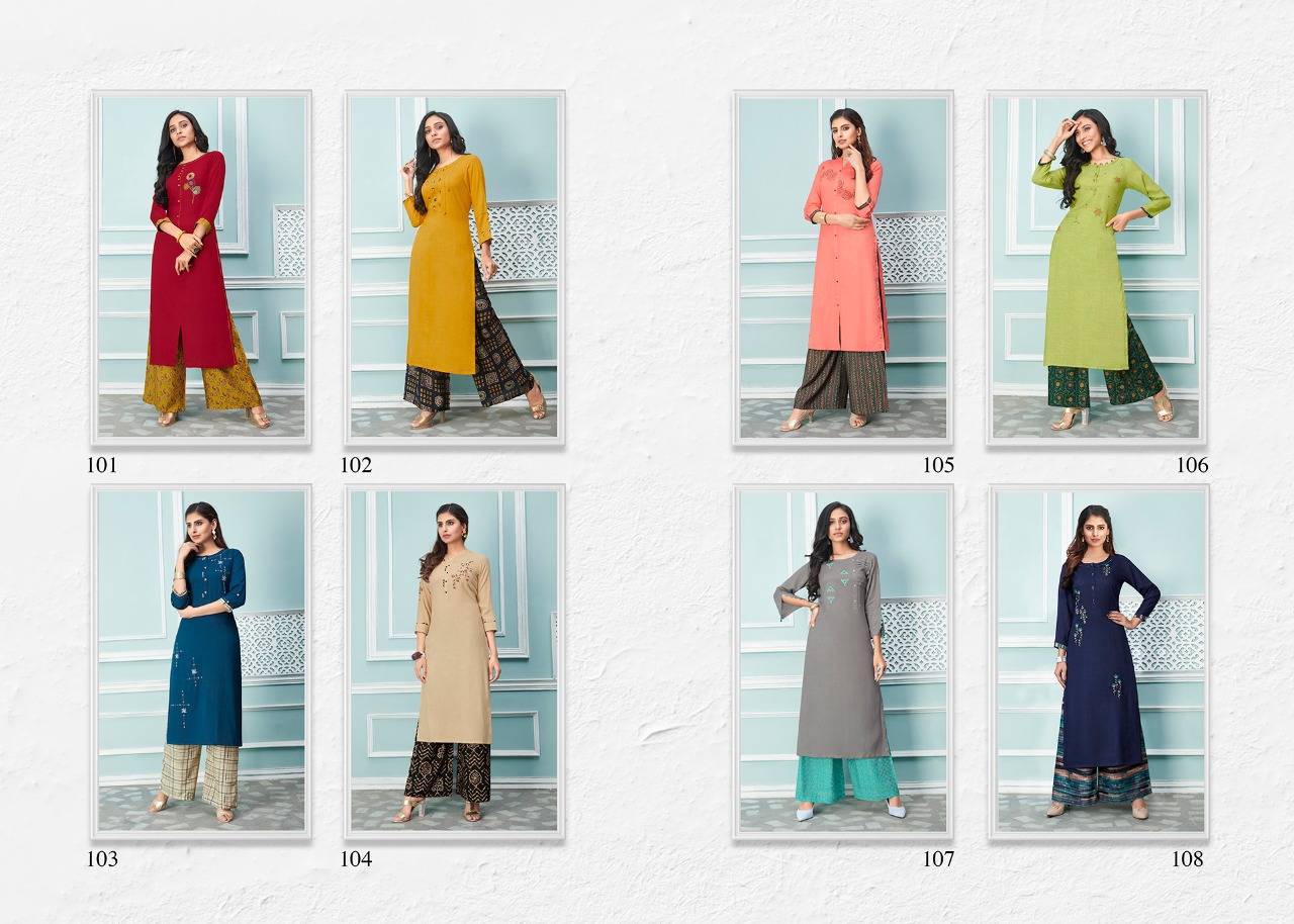 lt nitya glory rayon elegant kurti with bottom catalog