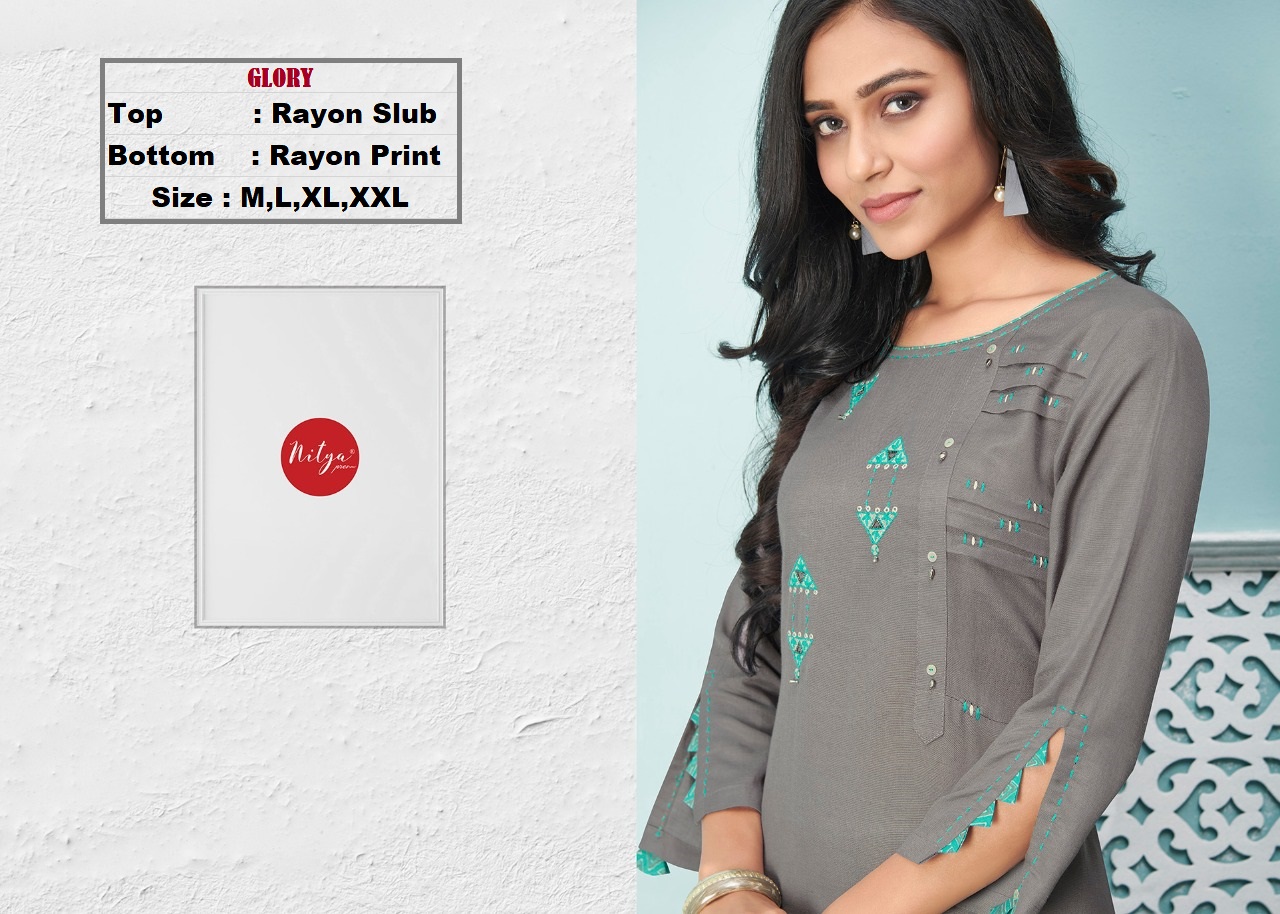 lt nitya glory rayon elegant kurti with bottom catalog