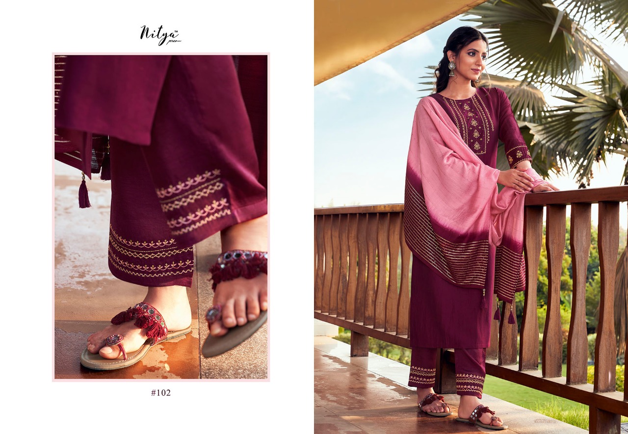 lt nitya maaisa silk gorgeous look kurti with bottom and dupatta catalog