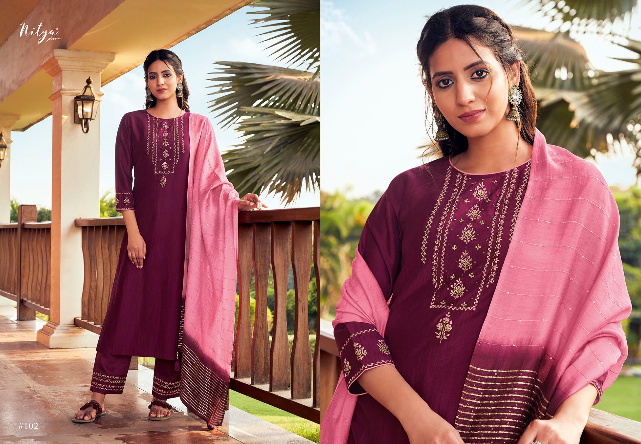 lt nitya maaisa silk gorgeous look kurti with bottom and dupatta catalog