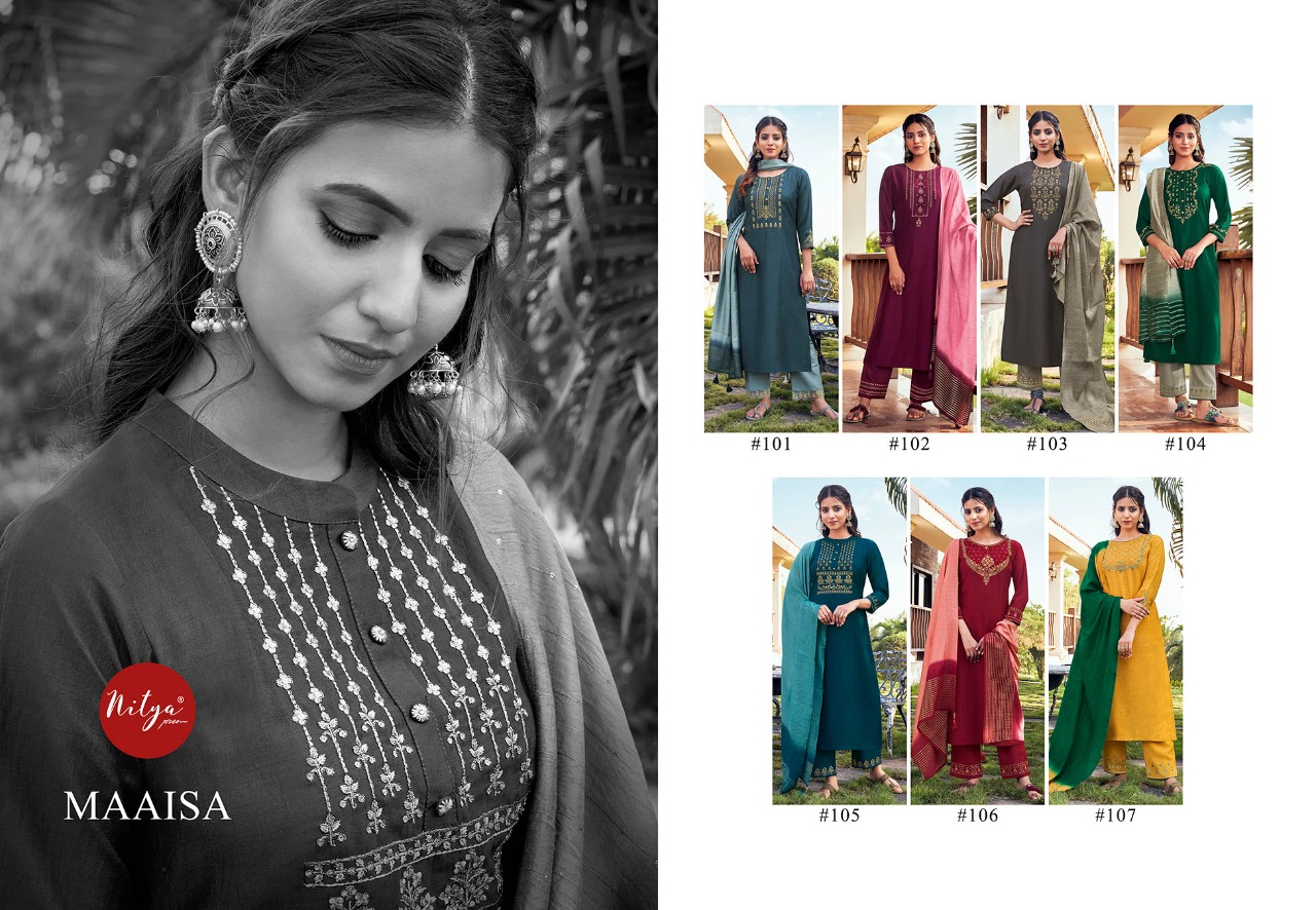 lt nitya maaisa silk gorgeous look kurti with bottom and dupatta catalog