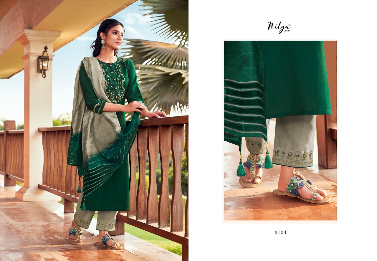 lt nitya maaisa silk gorgeous look kurti with bottom and dupatta catalog