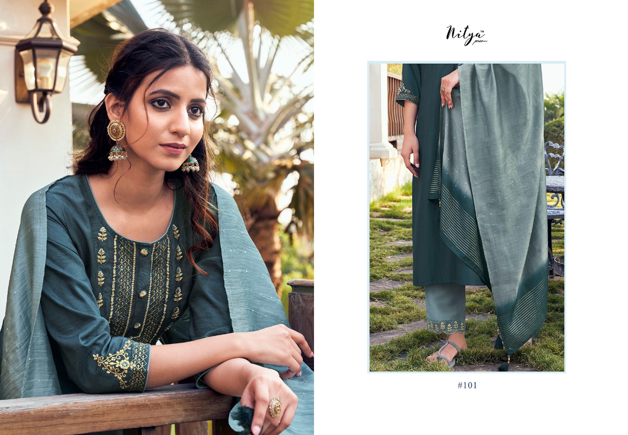 lt nitya maaisa silk gorgeous look kurti with bottom and dupatta catalog