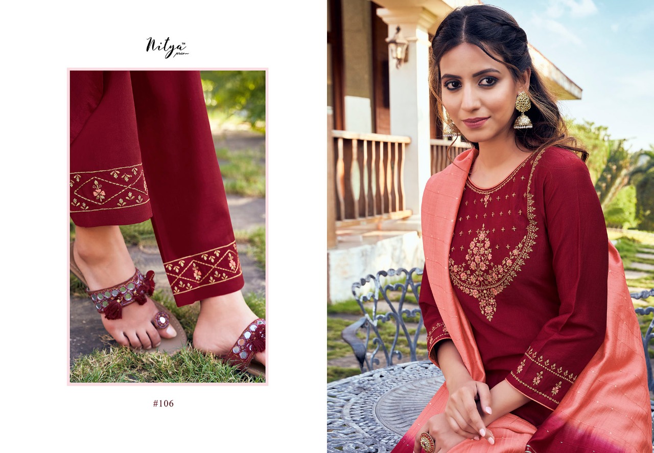 lt nitya maaisa silk gorgeous look kurti with bottom and dupatta catalog