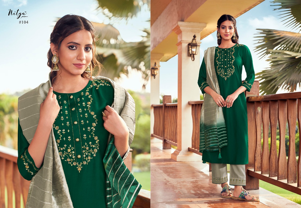 lt nitya maaisa silk gorgeous look kurti with bottom and dupatta catalog