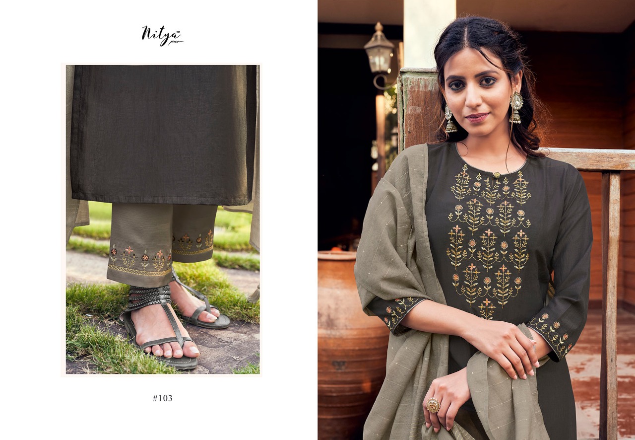 lt nitya maaisa silk gorgeous look kurti with bottom and dupatta catalog