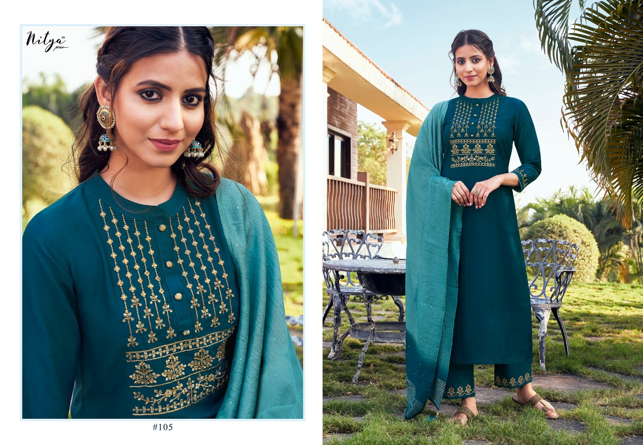 lt nitya maaisa silk gorgeous look kurti with bottom and dupatta catalog