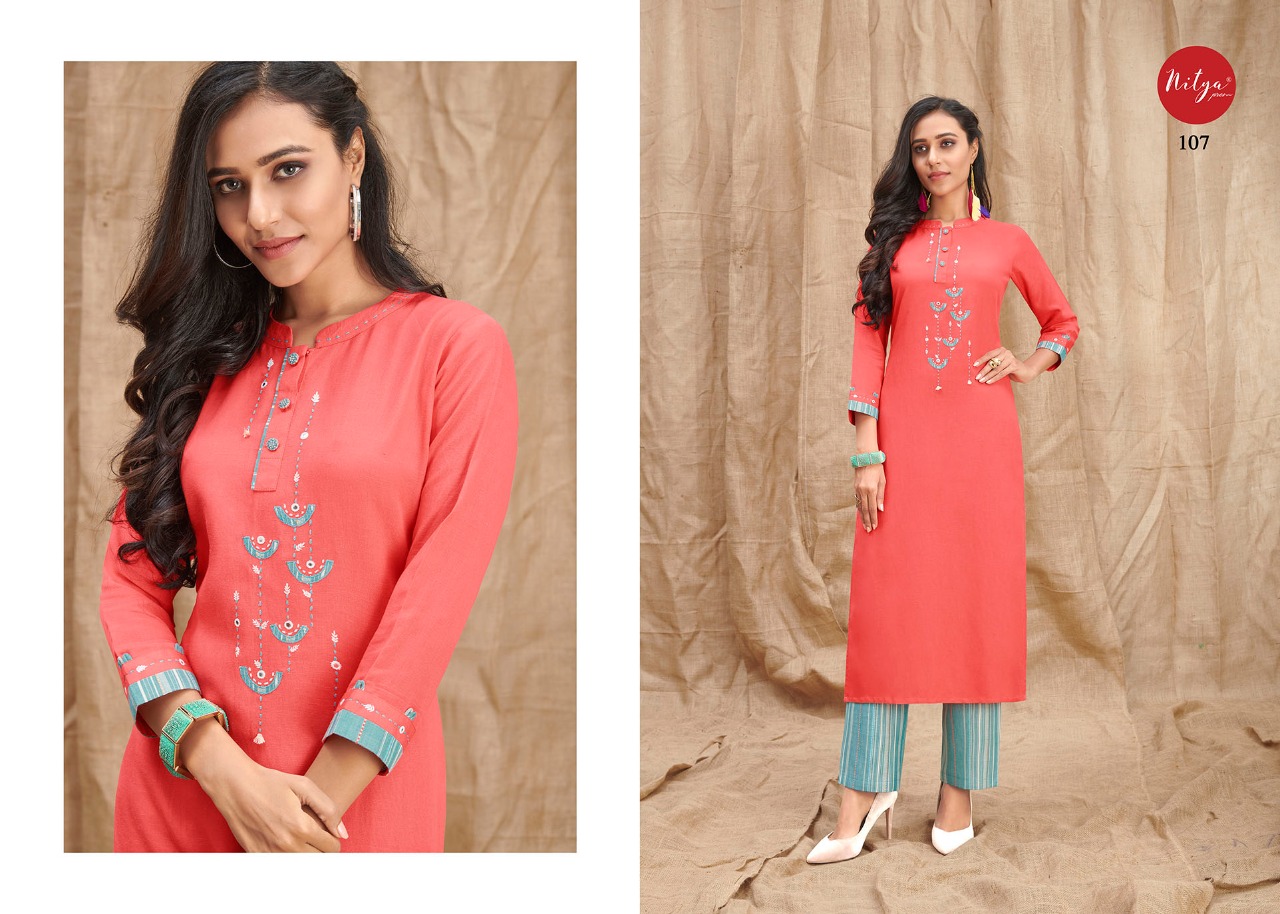 lt nitya melody cotton attractive kurti with bottom catalog