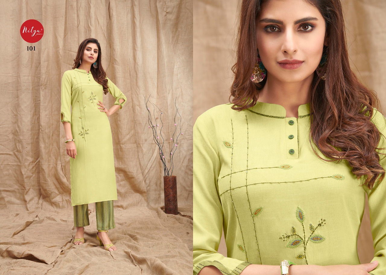 lt nitya melody cotton attractive kurti with bottom catalog