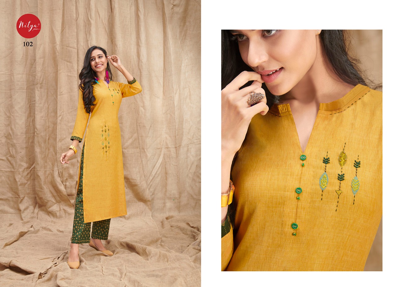 lt nitya melody cotton attractive kurti with bottom catalog