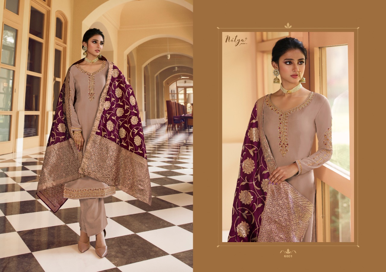 lt nitya vol 166 georgette decent embroidary look salwar suit catalog