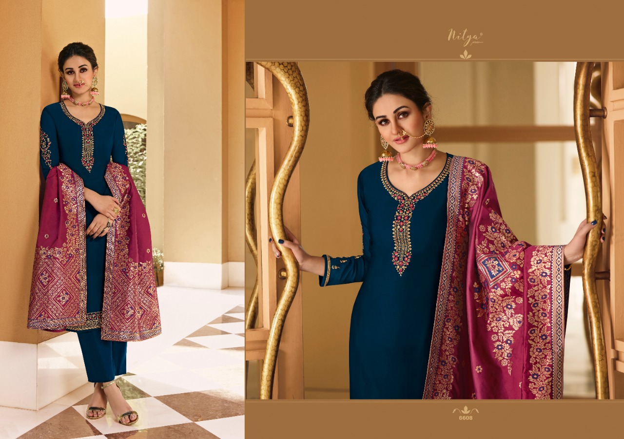 lt nitya vol 166 georgette decent embroidary look salwar suit catalog