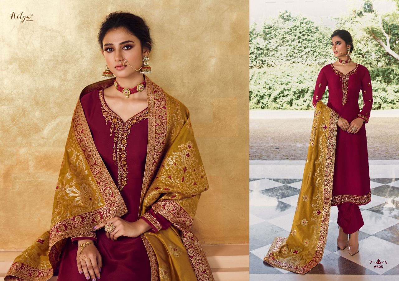 lt nitya vol 166 georgette decent embroidary look salwar suit catalog