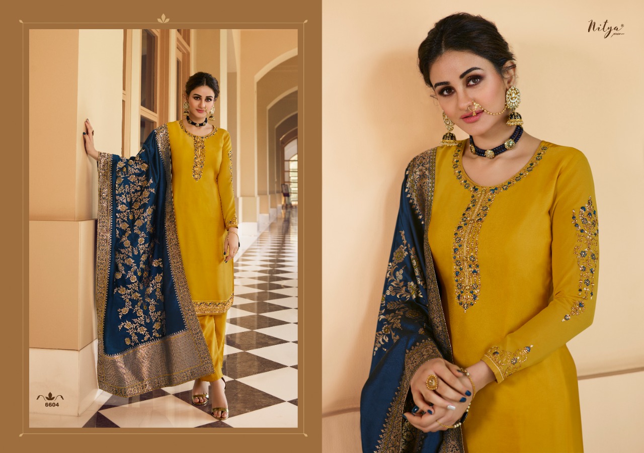 lt nitya vol 166 georgette decent embroidary look salwar suit catalog