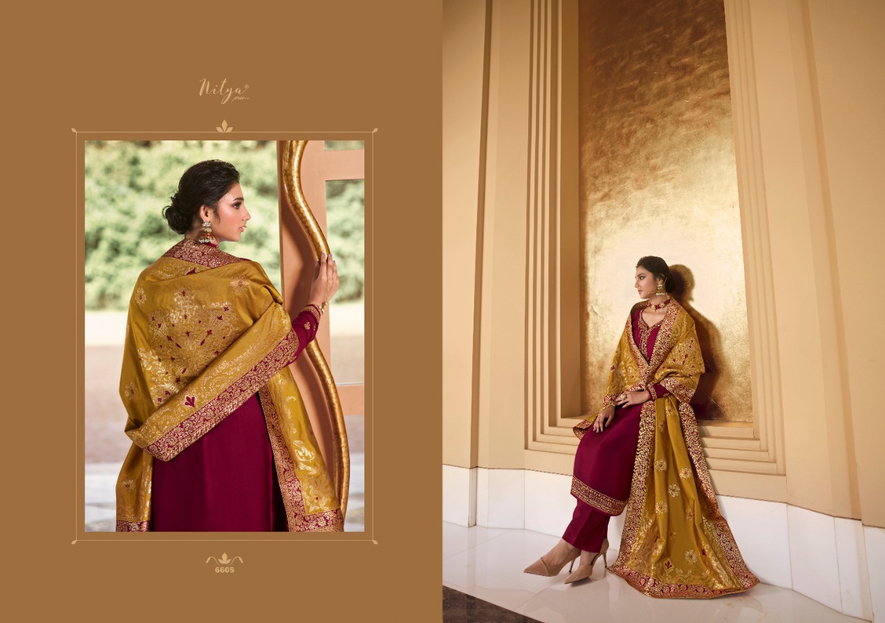 lt nitya vol 166 georgette decent embroidary look salwar suit catalog