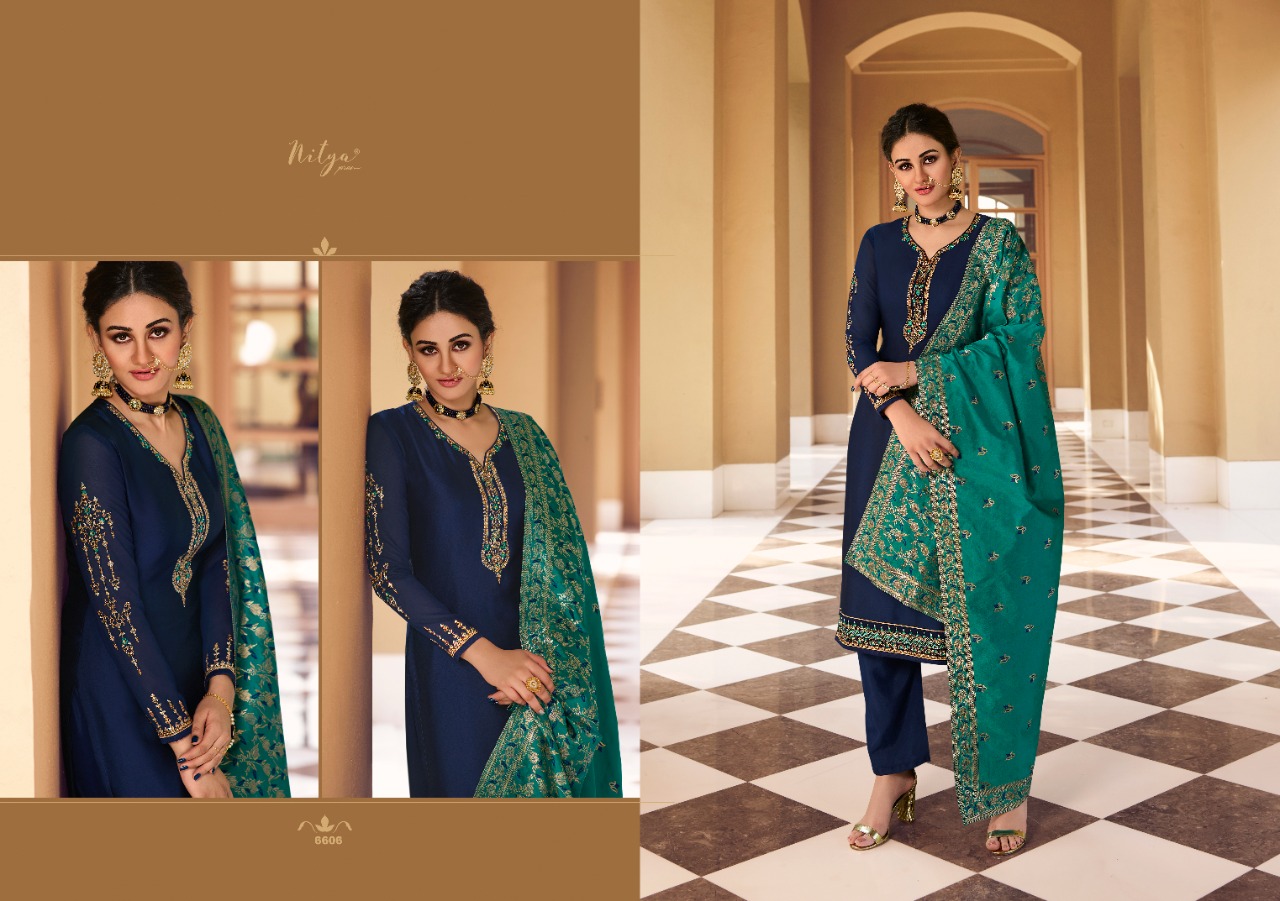 lt nitya vol 166 georgette decent embroidary look salwar suit catalog