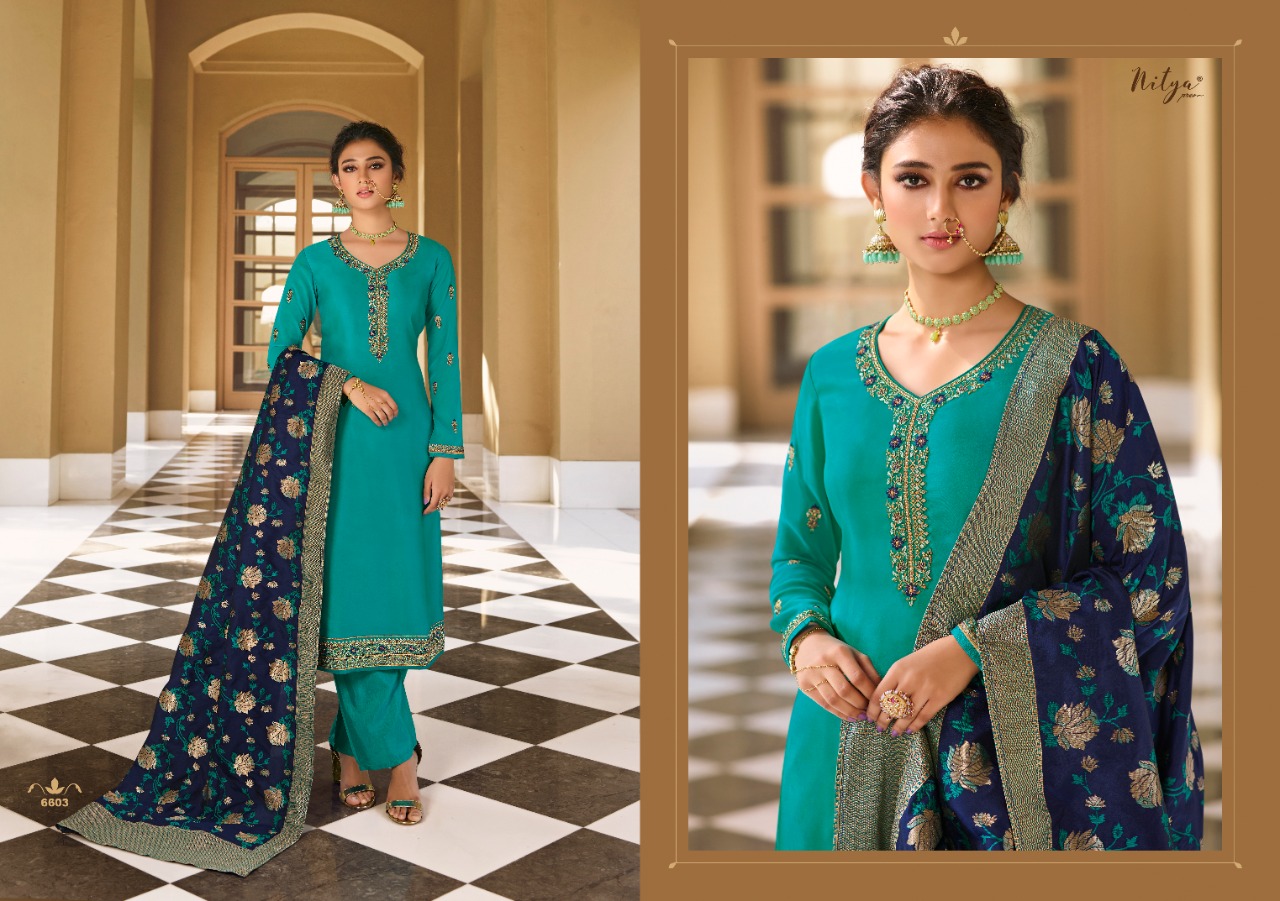 lt nitya vol 166 georgette decent embroidary look salwar suit catalog