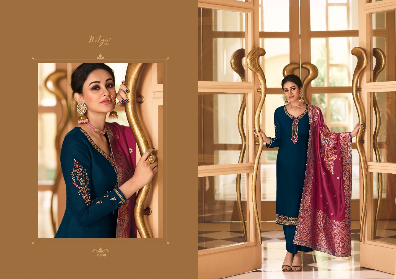 lt nitya vol 166 georgette decent embroidary look salwar suit catalog