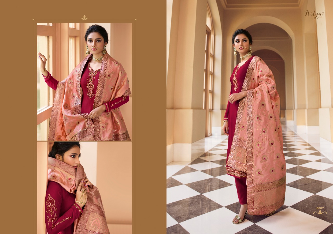 lt nitya vol 166 georgette decent embroidary look salwar suit catalog