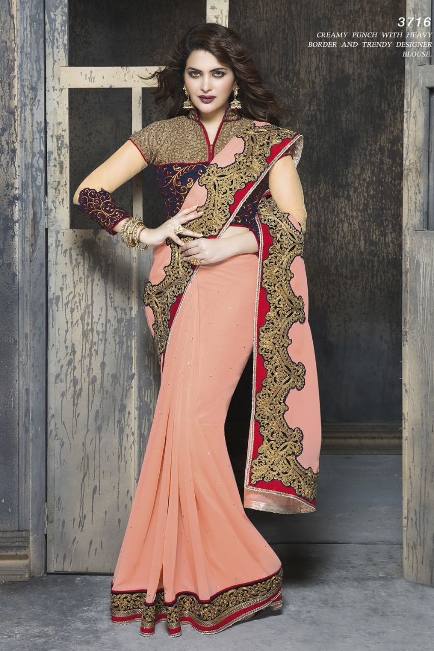 mahotsav d no 3716 georgette regal look saree singal