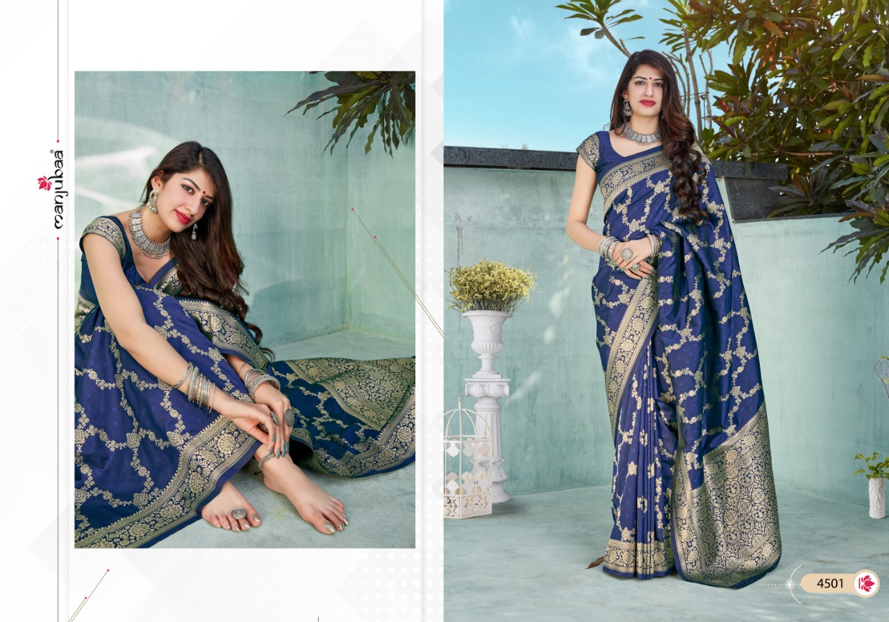 manjubaa clothing maahi silk 4501 silk festive look saree single