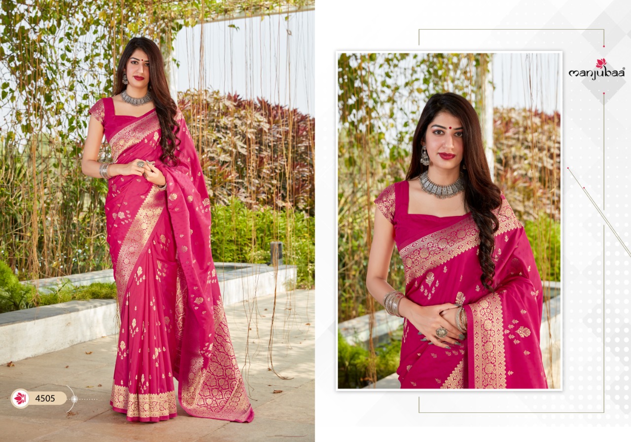 manjubaa clothing maahi silk 4505 silk attrective look saree single