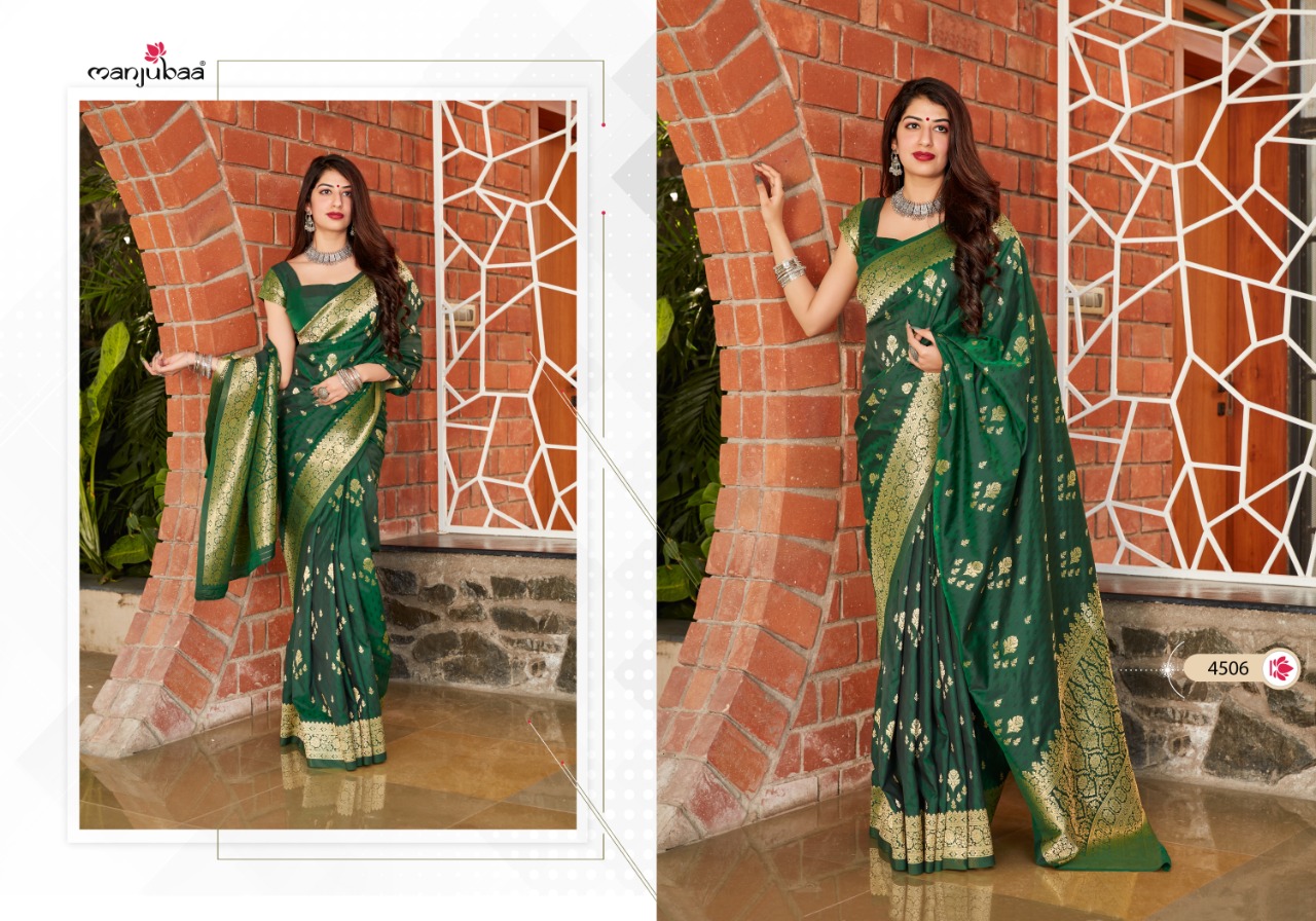 manjubaa clothing maahi silk 4506 silk rich look saree single