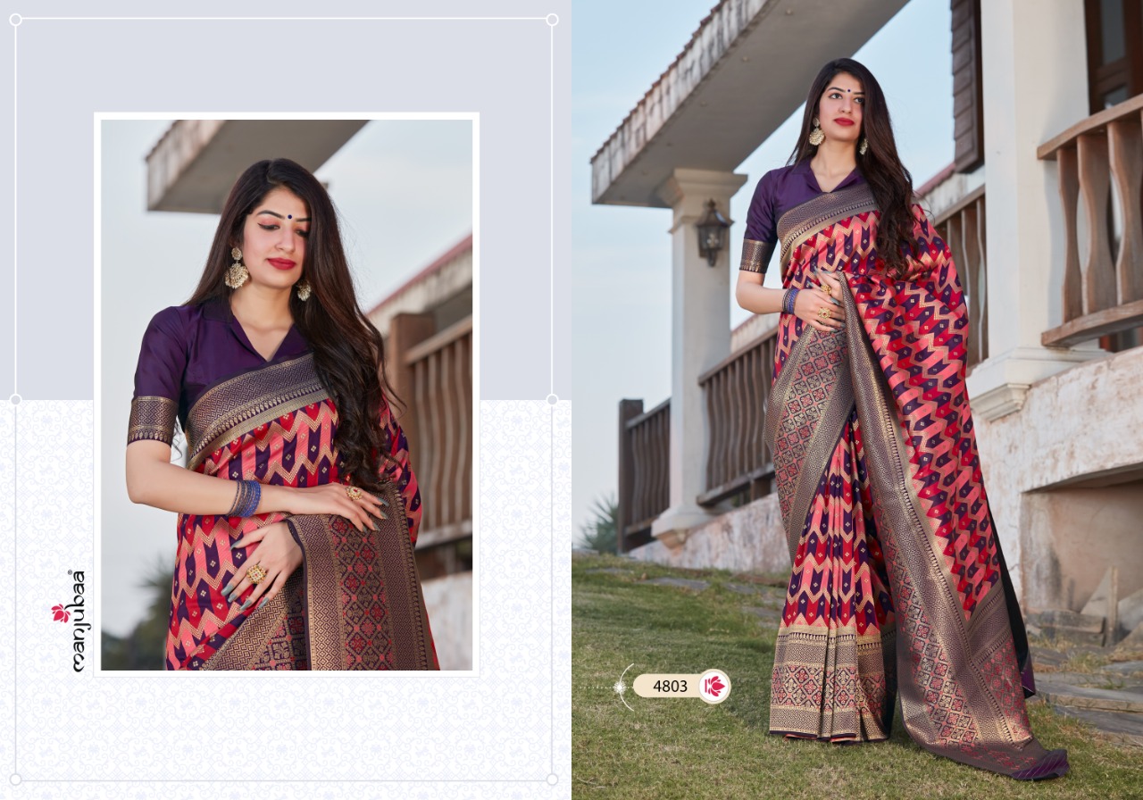 manjubaa clothing mantra silk d no 4803  decant look saree singal