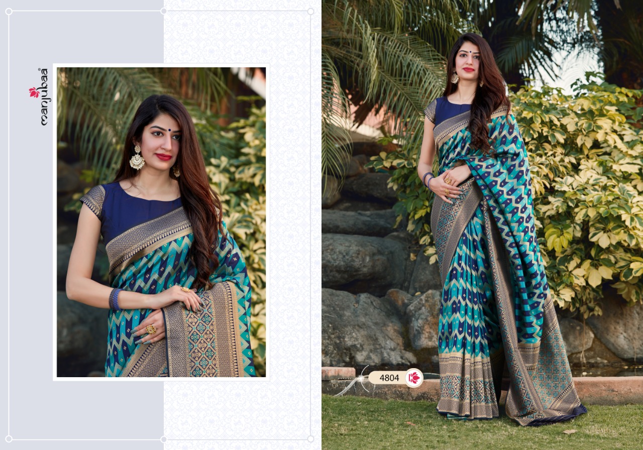 manjubaa clothing mantra silk d no 4804  gorgeous  look saree singal