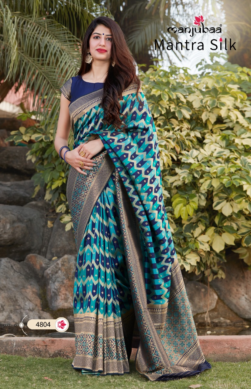 manjubaa clothing mantra silk d no 4804  gorgeous  look saree singal