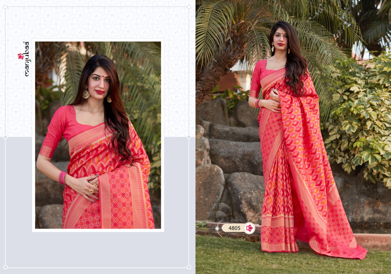 manjubaa clothing mantra silk d no 4805 catchy look saree singal