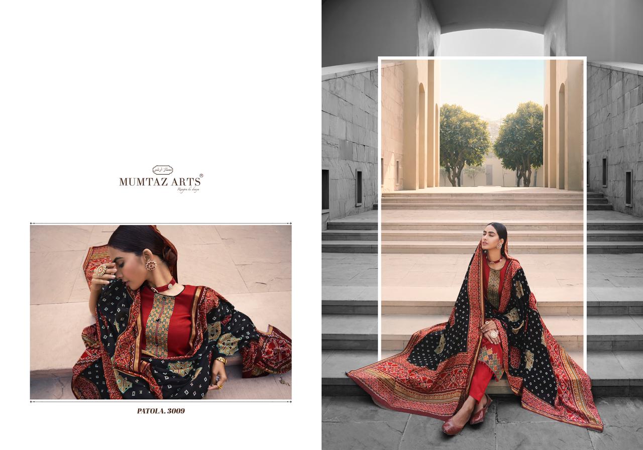 mumtaz arts patola jam satin  elegant salwar suit catalog