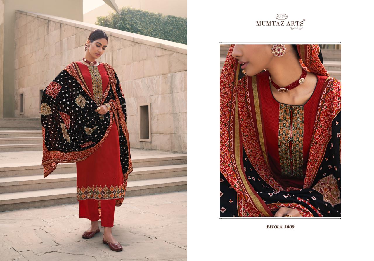 mumtaz arts patola jam satin  elegant salwar suit catalog