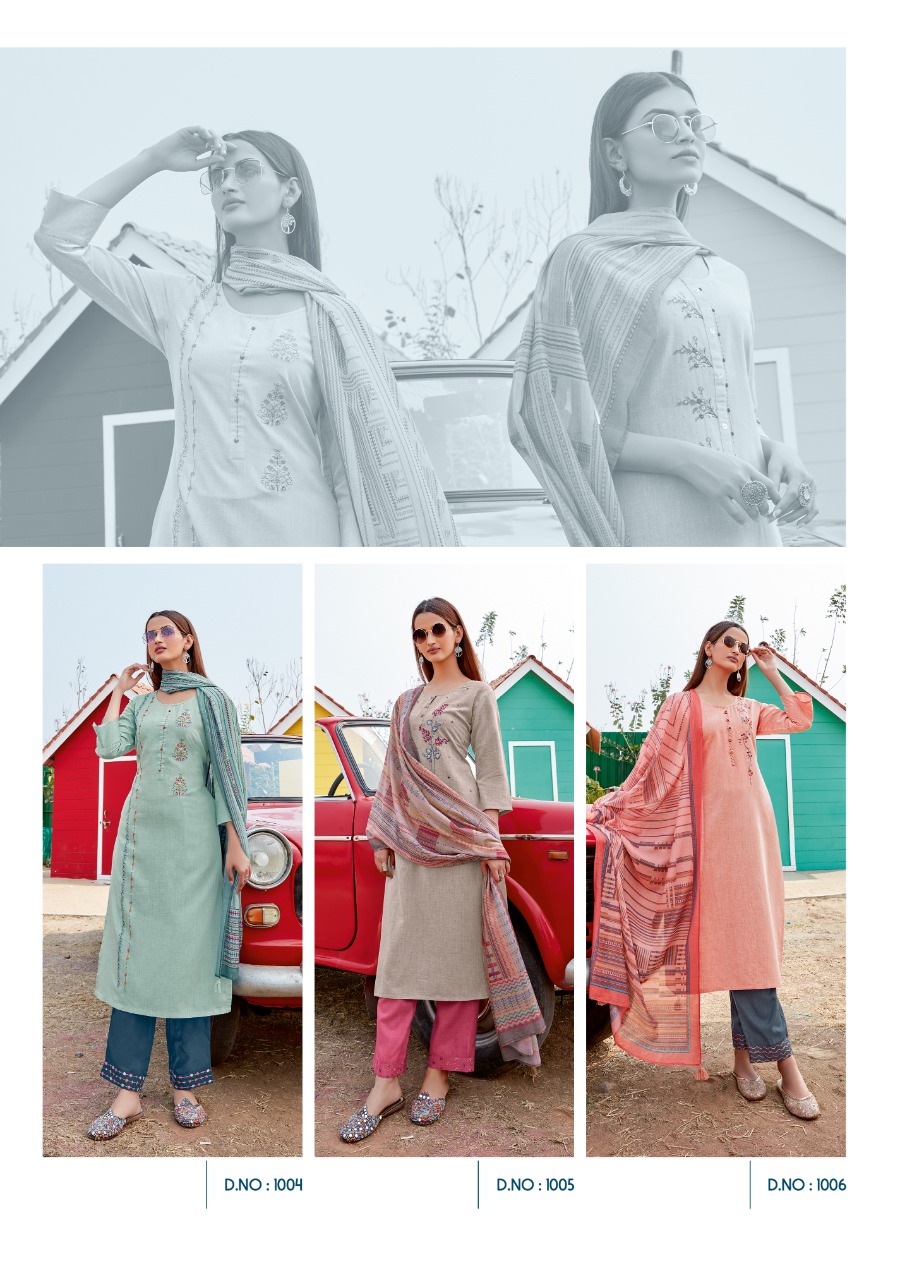 pink mirror dream viscose innovative style kurti with pant and dupatta catalog