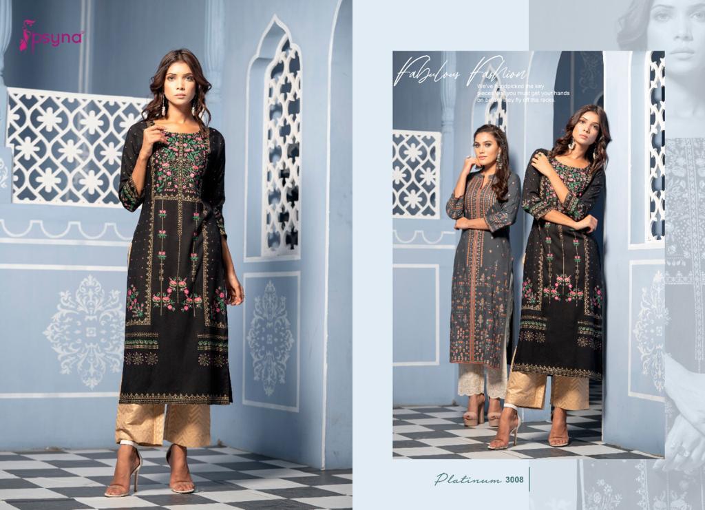 psyna platinum vol 3 rayon classic trendy look kurti catalog