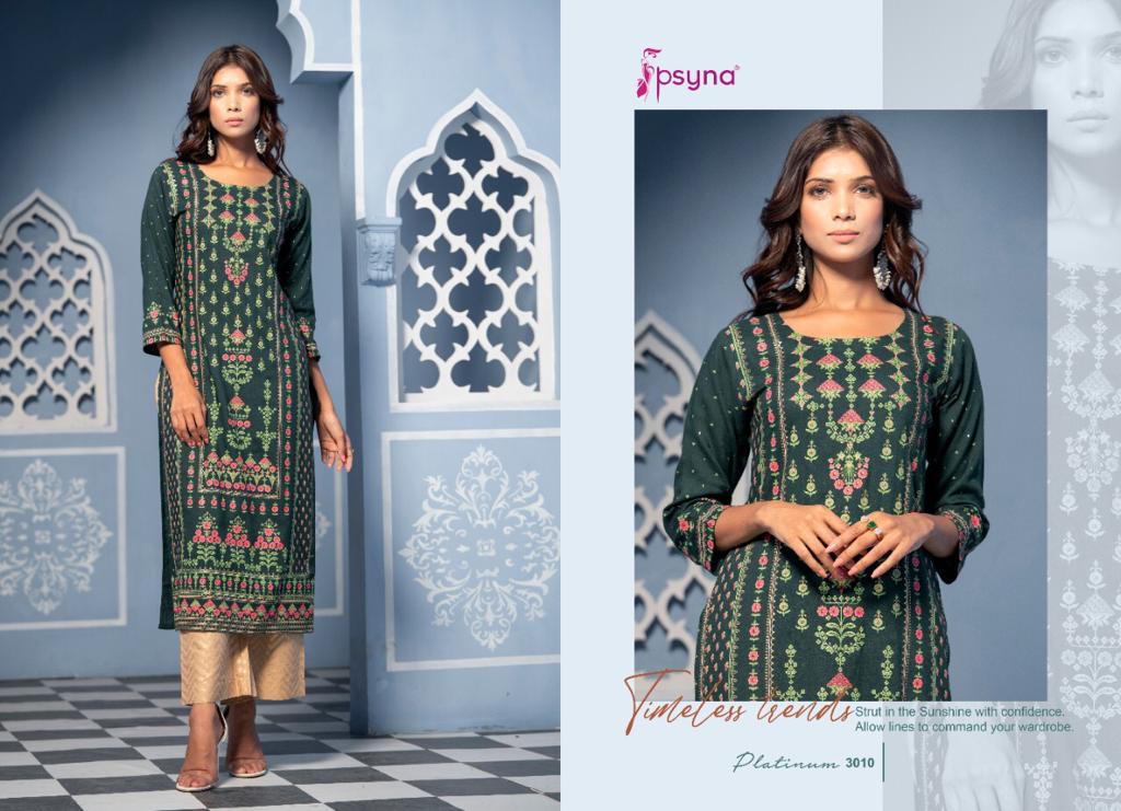 psyna platinum vol 3 rayon classic trendy look kurti catalog