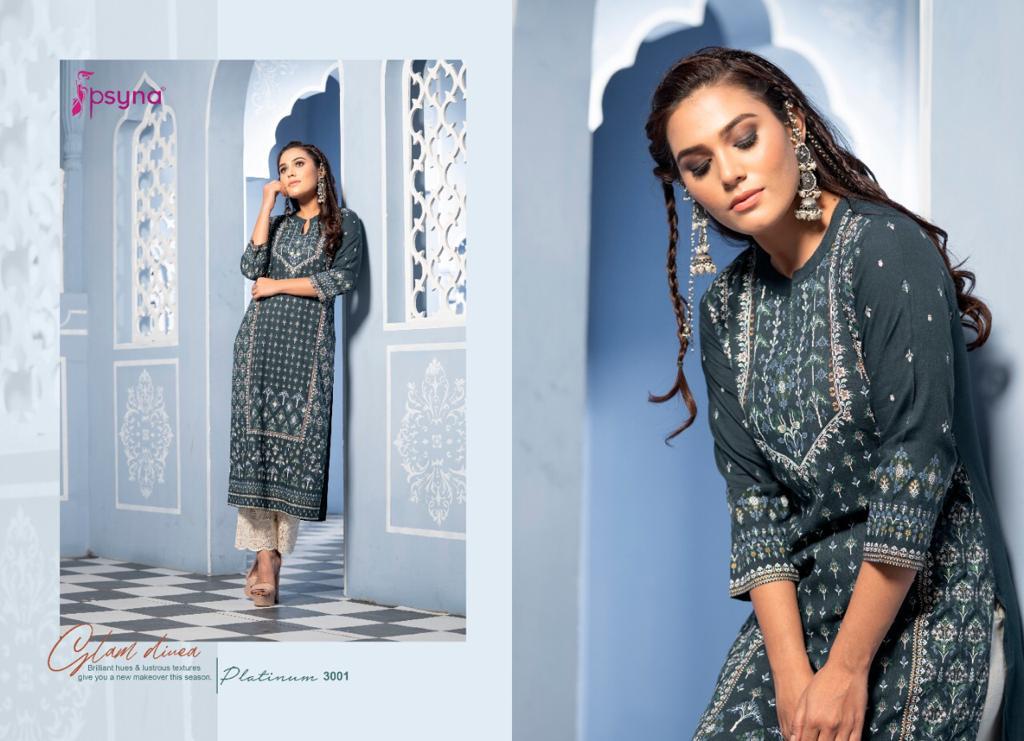 psyna platinum vol 3 rayon classic trendy look kurti catalog