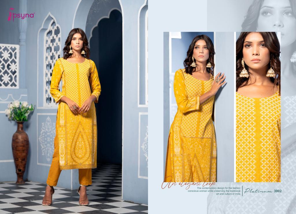 psyna platinum vol 3 rayon classic trendy look kurti catalog