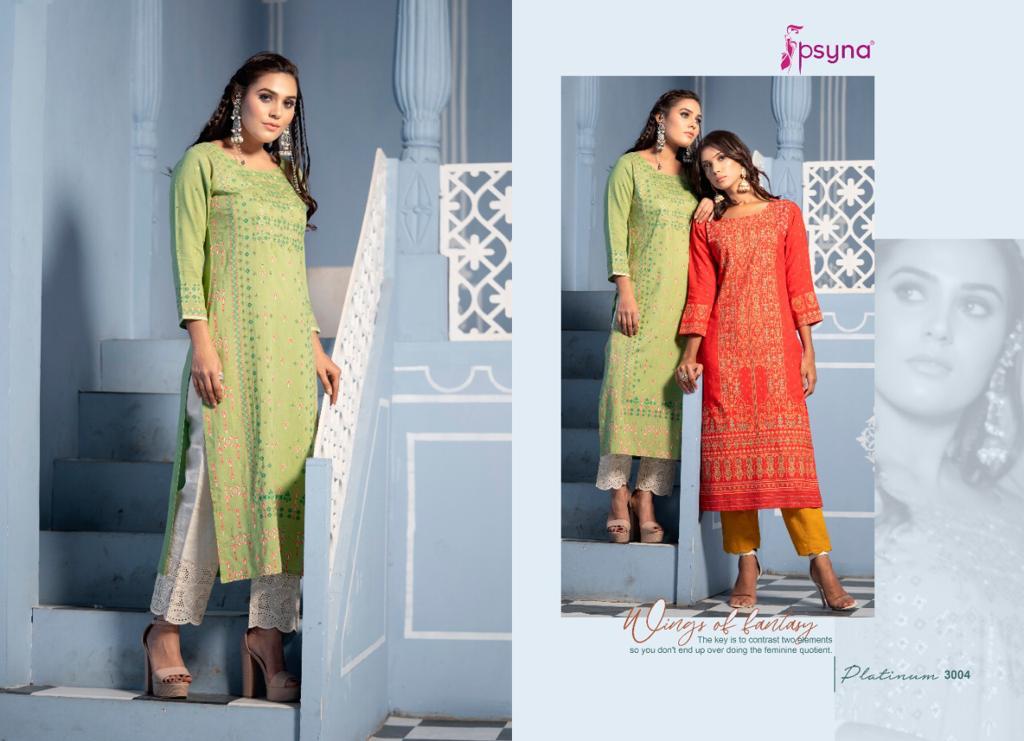 psyna platinum vol 3 rayon classic trendy look kurti catalog