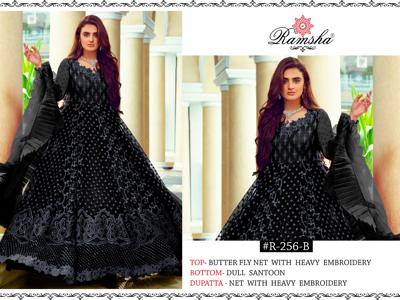 ramsha d no r 256 b  net astonishing  salwar suit singal