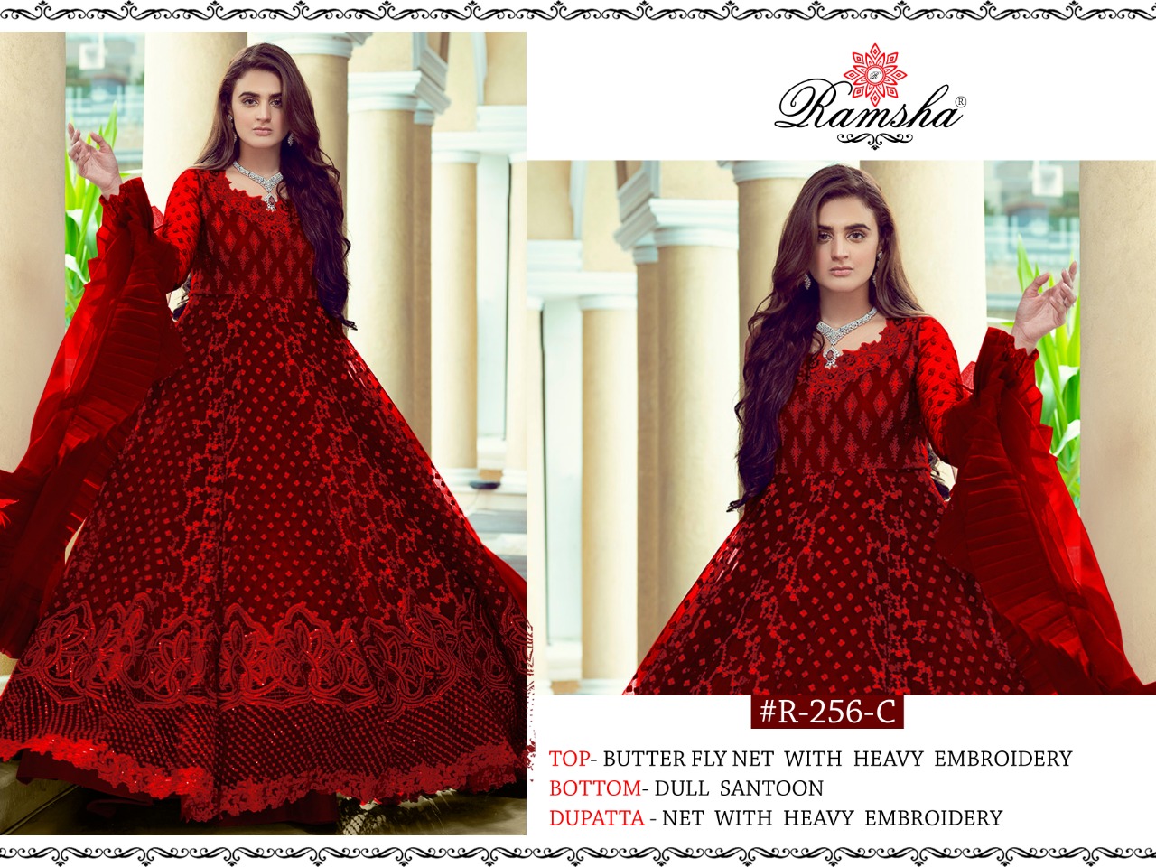 ramsha  r 256 c net catchy look salwar suit singal