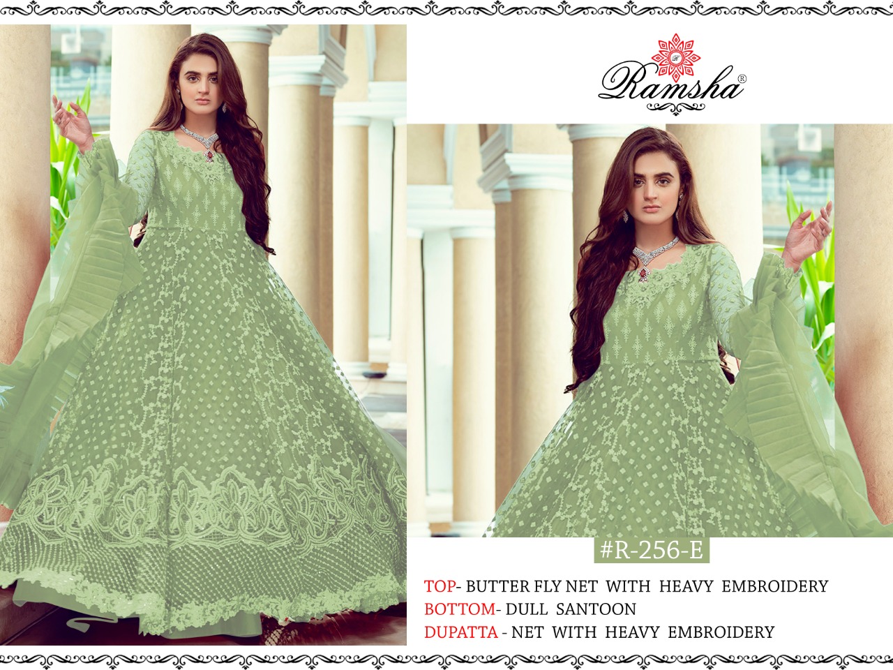 ramsha r 256 e nx light butterfly net gorgeous look gown style single