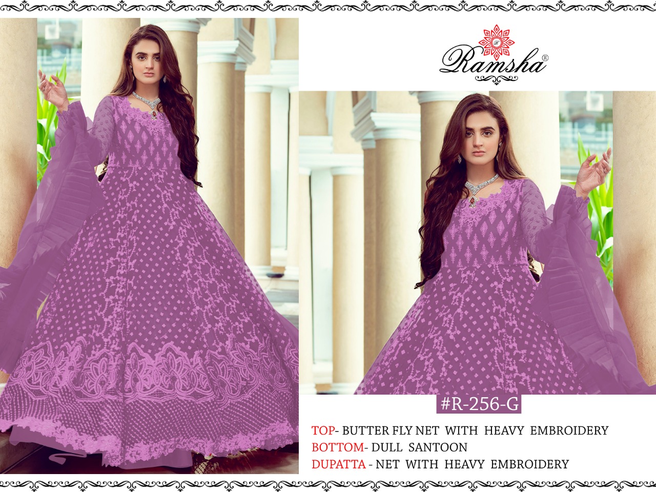 ramsha r 256 g nx light butterfly net reghal look gown style single