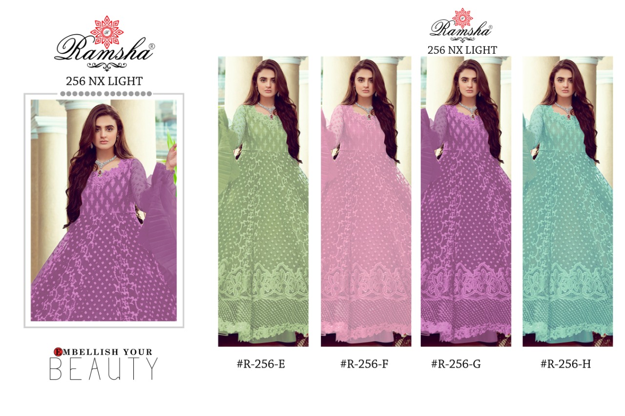 ramsha r 256 nx light butterfly net gorgeous look gown style colour set