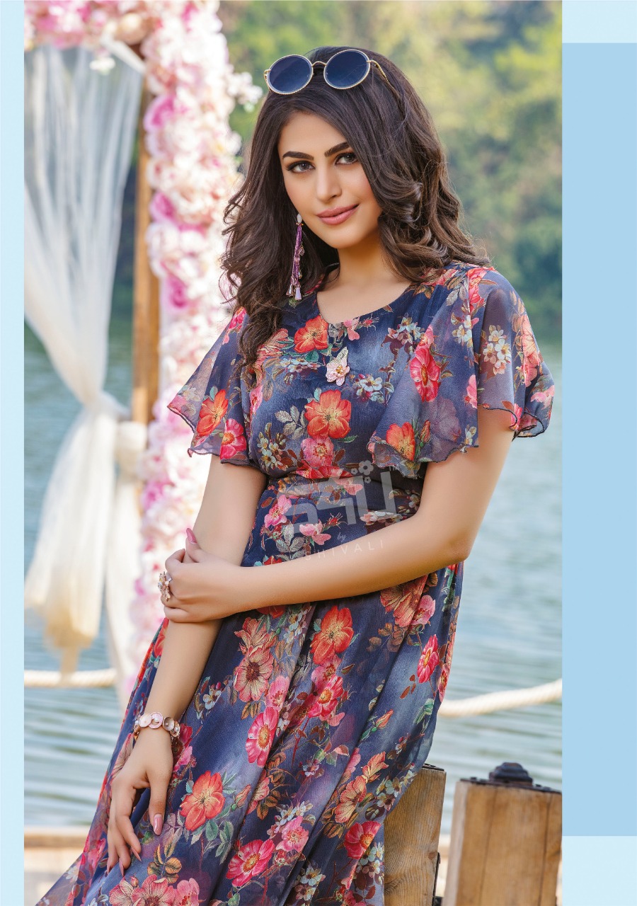 s4u hello spring chiffon astonishing kurti catalog