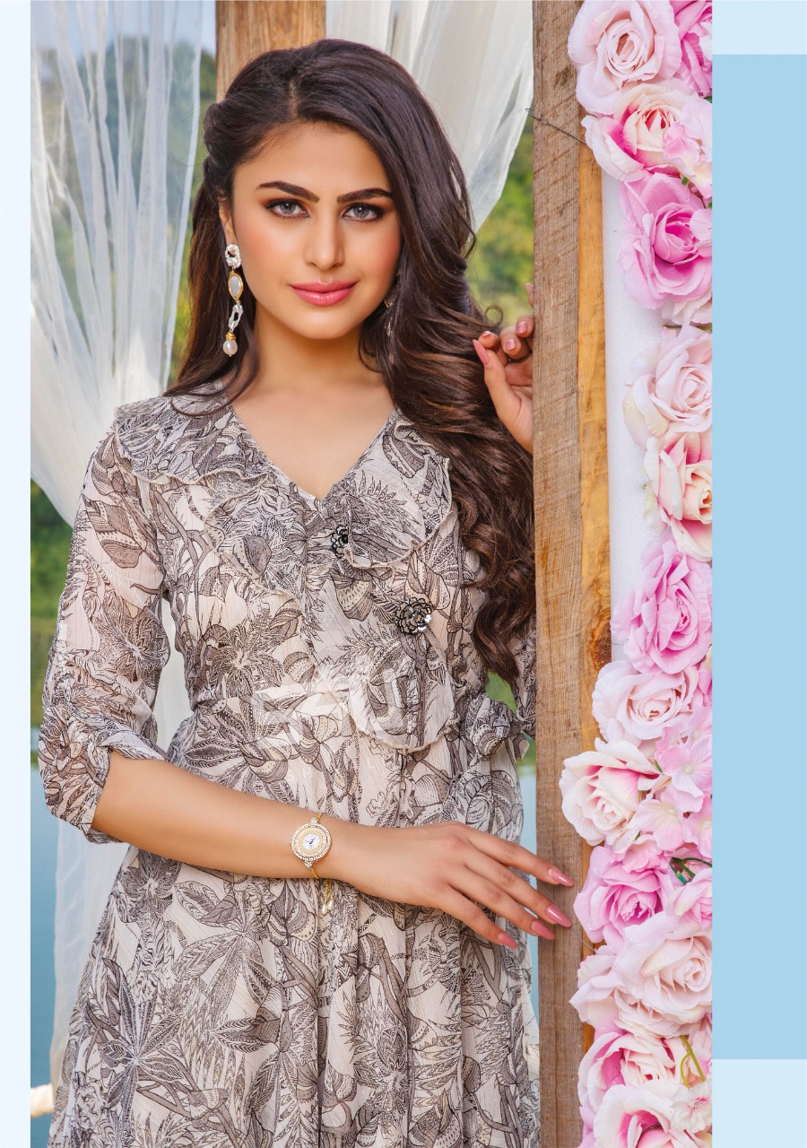 s4u hello spring chiffon astonishing kurti catalog