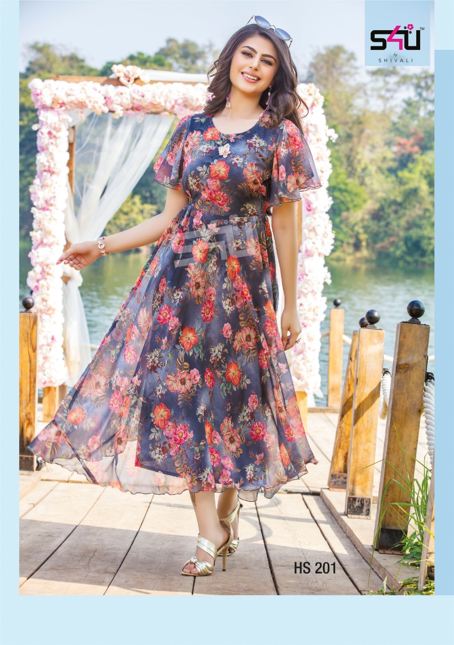 s4u hello spring chiffon astonishing kurti catalog