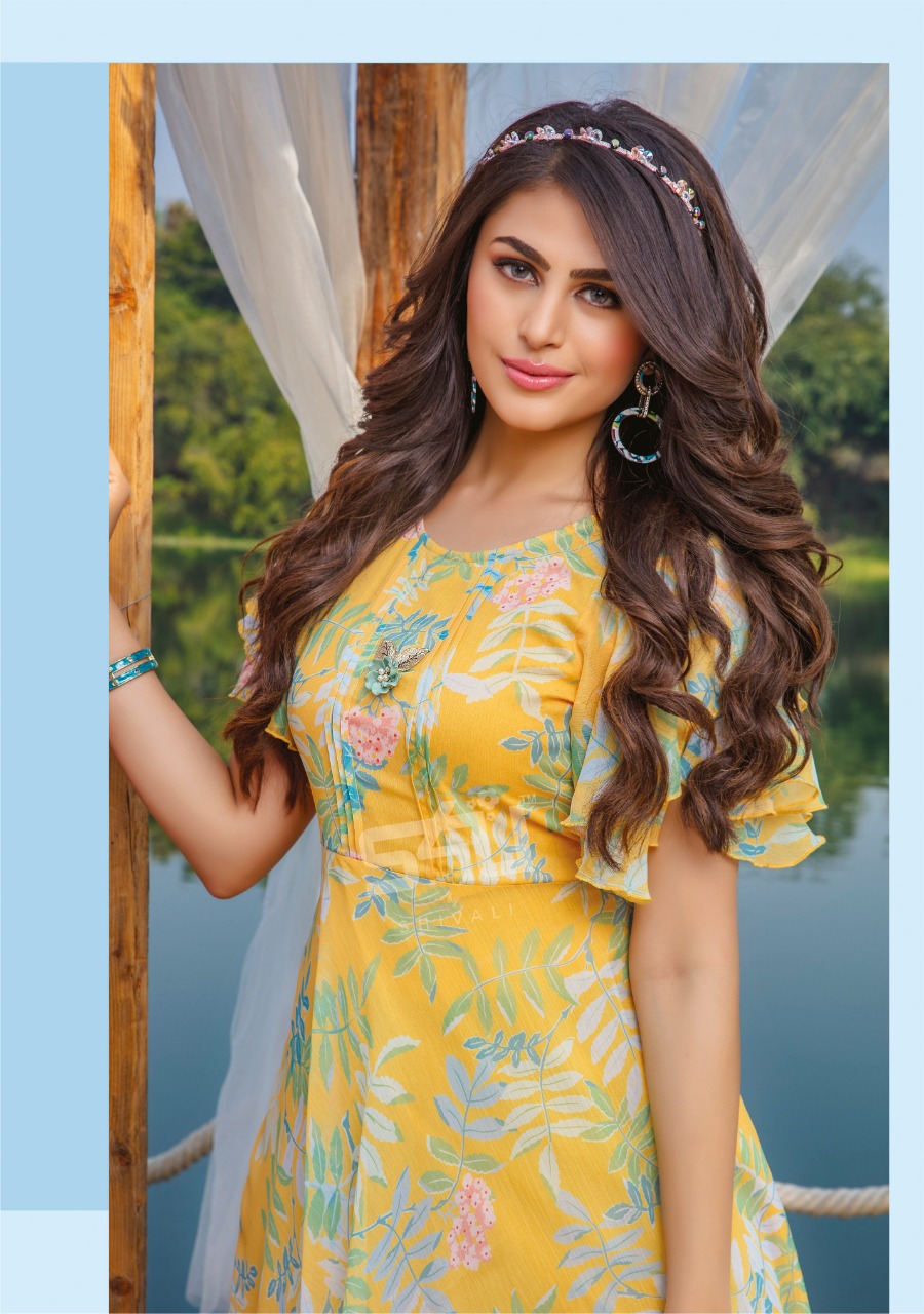 s4u hello spring chiffon astonishing kurti catalog