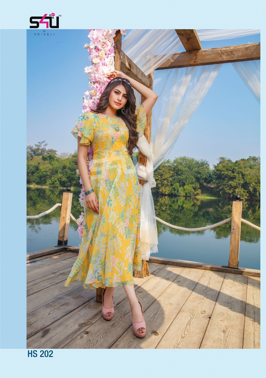 s4u hello spring chiffon astonishing kurti catalog